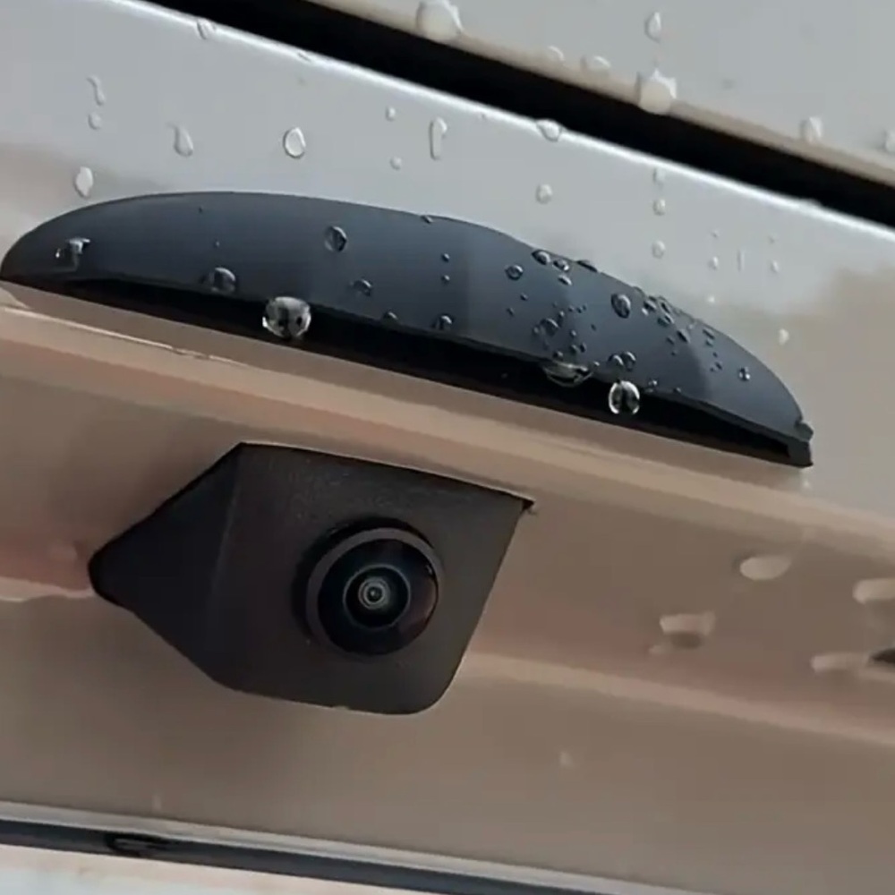 Black Car Camera Rain Cover with Groove Design